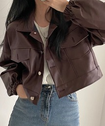 長袖合成皮革ジャケット