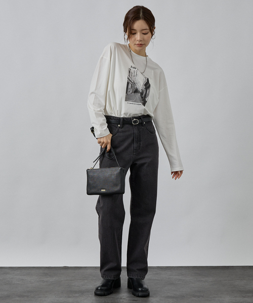 abahouse mavie（アバハウスマヴィ）の「フォトロンT（Tシャツ/カットソー・レディース・ホワイト系その他/チャコールグレー・フリー）」の5枚目の写真