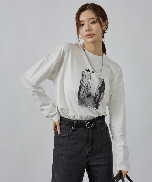 abahouse mavie（アバハウスマヴィ）の「フォトロンT（Tシャツ/カットソー・レディース・ホワイト系その他/チャコールグレー・フリー）」の6枚目の写真
