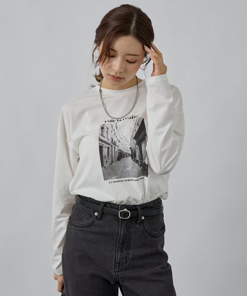 abahouse mavie（アバハウスマヴィ）の「フォトロンT（Tシャツ/カットソー・レディース・ホワイト系その他/チャコールグレー・フリー）」の7枚目の写真