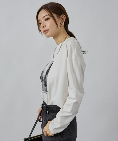 abahouse mavie（アバハウスマヴィ）の「フォトロンT（Tシャツ/カットソー・レディース・ホワイト系その他/チャコールグレー・フリー）」の9枚目の写真