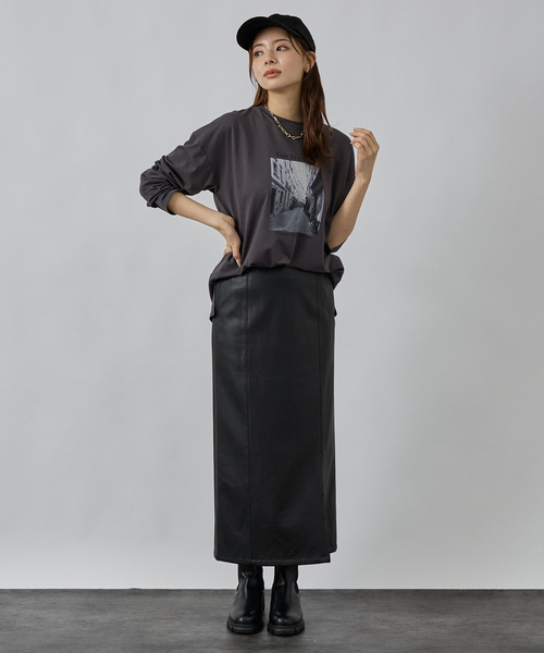 abahouse mavie（アバハウスマヴィ）の「フォトロンT（Tシャツ/カットソー・レディース・ホワイト系その他/チャコールグレー・フリー）」の13枚目の写真