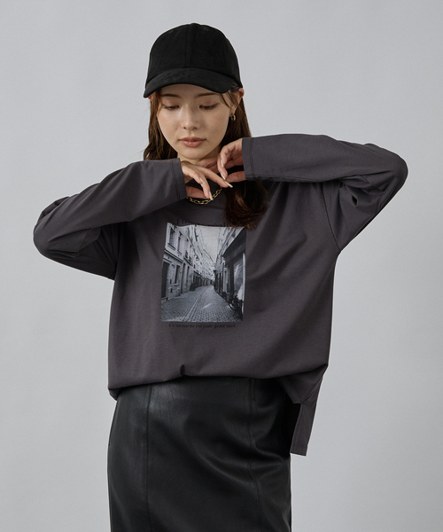 abahouse mavie（アバハウスマヴィ）の「フォトロンT（Tシャツ/カットソー・レディース・ホワイト系その他/チャコールグレー・フリー）」の15枚目の写真