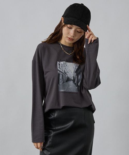 abahouse mavie（アバハウスマヴィ）の「フォトロンT（Tシャツ/カットソー・レディース・ホワイト系その他/チャコールグレー・フリー）」の16枚目の写真