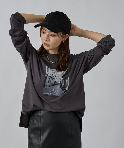 abahouse mavie（アバハウスマヴィ）の「フォトロンT（Tシャツ/カットソー・レディース・ホワイト系その他/チャコールグレー・フリー）」の17枚目の写真