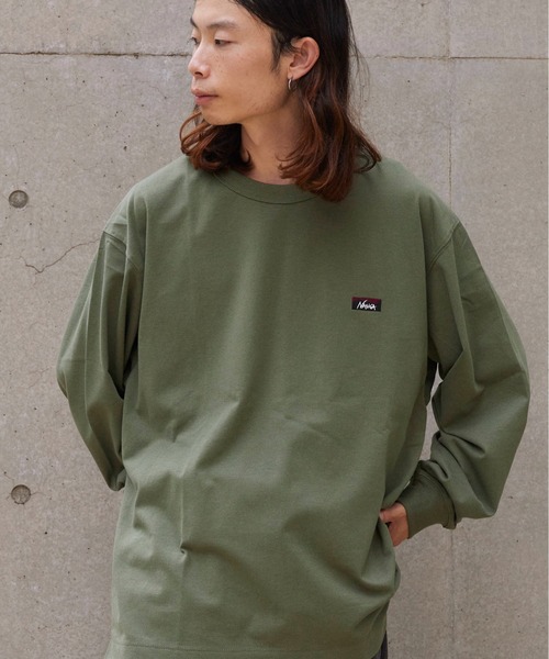 NANGA(ナンガ)の「NANGA /ナンガ ECO HYBRID BOX LOGO EMBROIDERY L /TS TEE ロンT(Tシャツ/カットソー・メンズ・ブラック/グリーン/グレー/ホワイト・XL/L/M/S)」の1枚目の写真