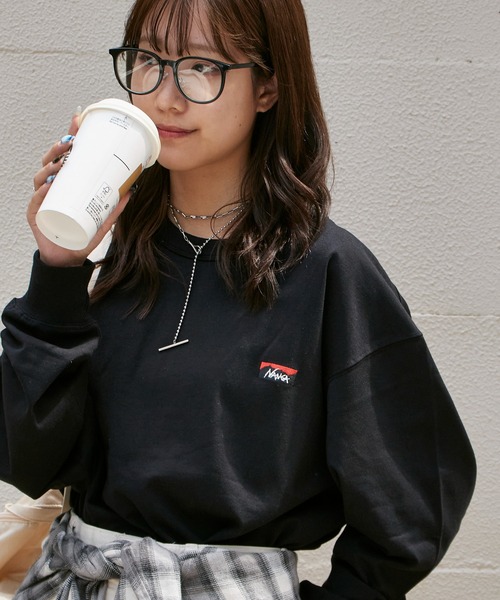 NANGA(ナンガ)の「NANGA /ナンガ ECO HYBRID BOX LOGO EMBROIDERY L /TS TEE ロンT(Tシャツ/カットソー・メンズ・ブラック/グリーン/グレー/ホワイト・XL/L/M/S)」の3枚目の写真
