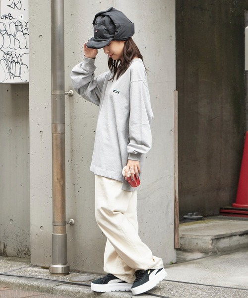 トップス ECO NANGA /ナンガ ECO HYBRID BOX LOGO EMBROIDERY L /TS TEE ロンT（T