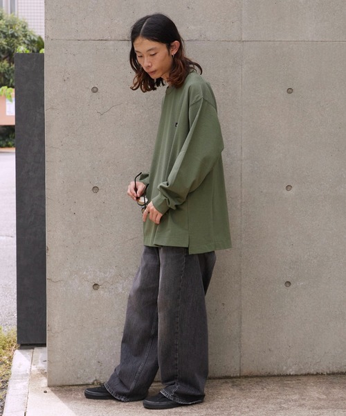 NANGA(ナンガ)の「NANGA /ナンガ ECO HYBRID BOX LOGO EMBROIDERY L /TS TEE ロンT(Tシャツ/カットソー・メンズ・ブラック/グリーン/グレー/ホワイト・XL/L/M/S)」の19枚目の写真