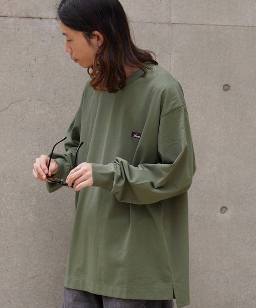 NANGA(ナンガ)の「NANGA /ナンガ ECO HYBRID BOX LOGO EMBROIDERY L /TS TEE ロンT(Tシャツ/カットソー・メンズ・ブラック/グリーン/グレー/ホワイト・XL/L/M/S)」の21枚目の写真
