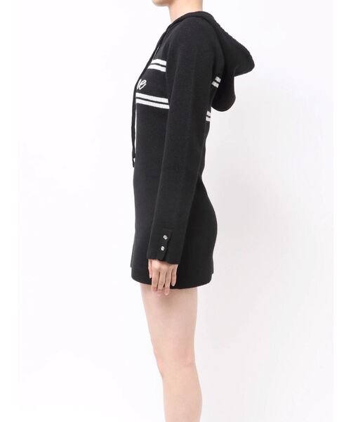 EATME（イートミー）の「フーディーロゴニットワンピース（ワンピース・レディース・ブラック/オフホワイト・FREE）」の13枚目の写真
