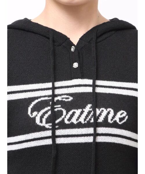 EATME（イートミー）の「フーディーロゴニットワンピース（ワンピース・レディース・ブラック/オフホワイト・FREE）」の15枚目の写真