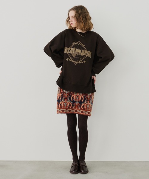 Unitage（ユニテージ）の「カレッジロゴ裏起毛スウェット（スウェット・レディース・ブラウン/ライトグレー/レッド・FREE）」の20枚目の写真