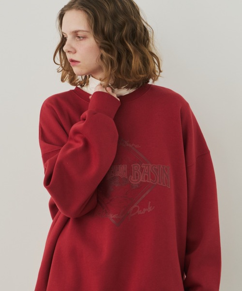 Unitage（ユニテージ）の「カレッジロゴ裏起毛スウェット（スウェット・レディース・ブラウン/ライトグレー/レッド・FREE）」の22枚目の写真