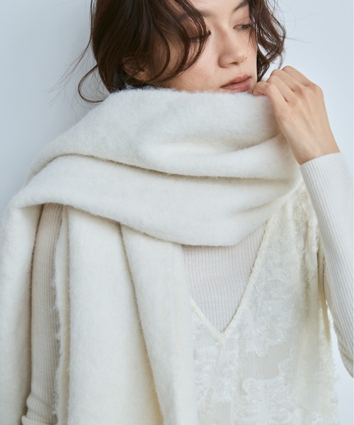 Libra Cue（リブラ キュー）の「ベーシックストール（ストール/ショール・レディース・ベージュ/アイボリー/ブラック・FREE）」の2枚目の写真