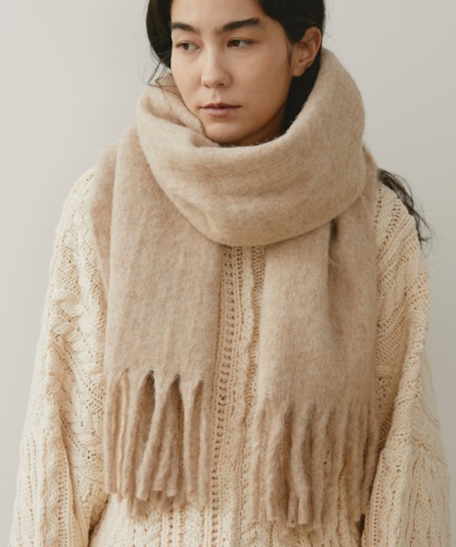 Libra Cue（リブラ キュー）の「ベーシックストール（ストール/ショール・レディース・ベージュ/アイボリー/ブラック・FREE）」の11枚目の写真