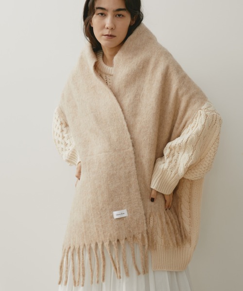 Libra Cue（リブラ キュー）の「ベーシックストール（ストール/ショール・レディース・ベージュ/アイボリー/ブラック・FREE）」の14枚目の写真