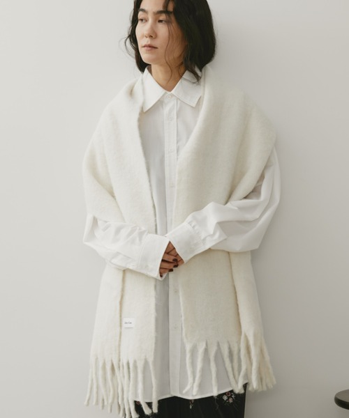Libra Cue（リブラ キュー）の「ベーシックストール（ストール/ショール・レディース・ベージュ/アイボリー/ブラック・FREE）」の17枚目の写真