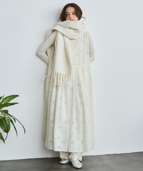 Libra Cue（リブラ キュー）の「ベーシックストール（ストール/ショール・レディース・ベージュ/アイボリー/ブラック・FREE）」の22枚目の写真