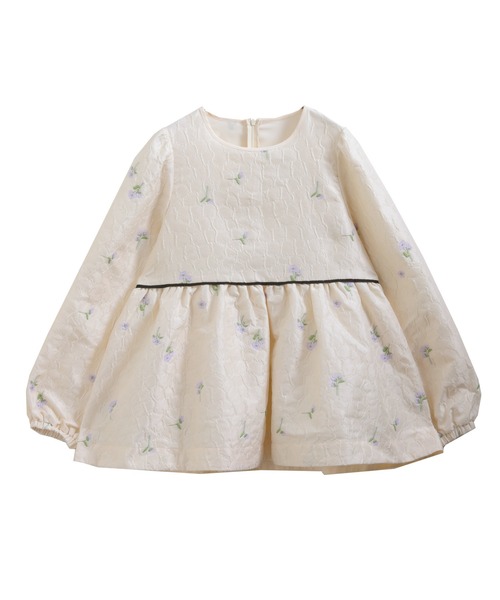 フラワージャガードペプラムトップス（その他トップス）｜Fit more