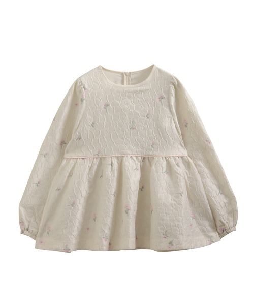 Fit more（フィットモア）の「フラワージャガードペプラムトップス（その他トップス・レディース・アイボリー/ブラック/ネイビー・FREE）」の8枚目の写真