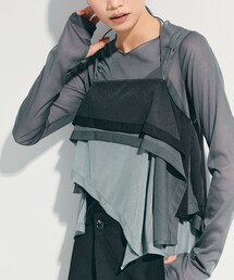 STUDIOUS（ステュディオス）の「【STUDIOUS/ステュディオス】3way Camisole & Sheer Long T/シアーキャミソール/ビスチェ/シアートップス（Tシャツ/カットソー・レディース）」
