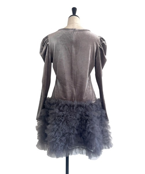 セール】velour ribbon tulle mini one-piece（ワンピース）｜HONEY MI