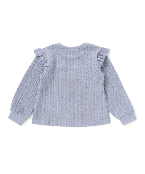Noeil aime BeBe(ノイユエイムベベ)の「【お揃い】ケーブルJQ袖フリル付きトレーナー(スウェット・キッズ・ピンク/ブルー・130cm/120cm/90cm/100cm/110cm)」の14枚目の写真