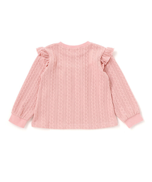 Noeil aime BeBe(ノイユエイムベベ)の「【お揃い】ケーブルJQ袖フリル付きトレーナー(スウェット・キッズ・ピンク/ブルー・130cm/120cm/90cm/100cm/110cm)」の11枚目の写真