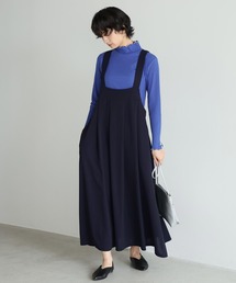 itto...（イット）の「ストレッチジョーゼット梨地タックジャンパースカート（ジャンパースカート）」