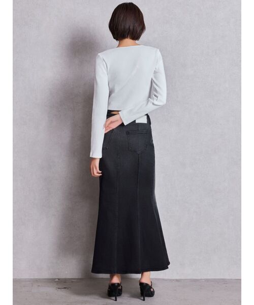 GYDA(ジェイダ)の「GDロゴラインストーンテレコトップス(Tシャツ/カットソー・レディース・ブラック/グレー/オフホワイト・FREE)」の4枚目の写真