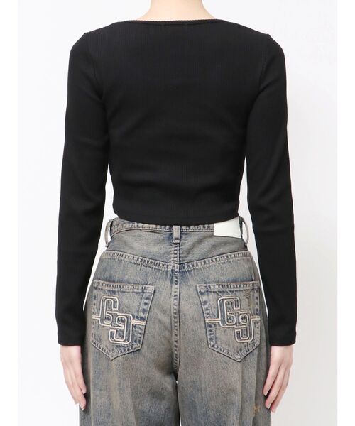 GYDA(ジェイダ)の「GDロゴラインストーンテレコトップス(Tシャツ/カットソー・レディース・ブラック/グレー/オフホワイト・FREE)」の14枚目の写真