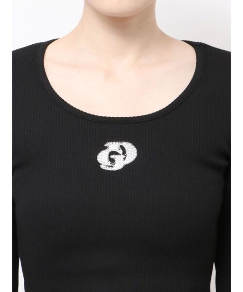 GYDA(ジェイダ)の「GDロゴラインストーンテレコトップス(Tシャツ/カットソー・レディース・ブラック/グレー/オフホワイト・FREE)」の15枚目の写真