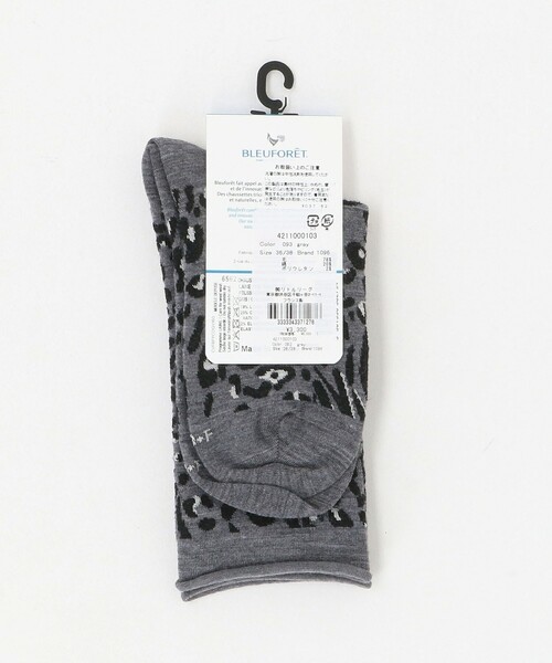 BLEU FORET（ブルーフォレ）の「＜BLEU FORET＞W LEO ソックス（ソックス/靴下・レディース・グレー系/ベージュ・36/38）」の4枚目の写真