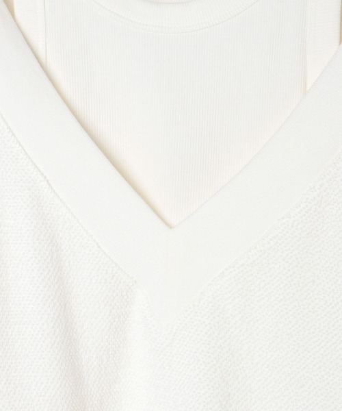 HEREIAM（ヘレイアム）の「【HEREIAM】タンクがセットでお得/オフショルレイヤードプルオーバー（Tシャツ/カットソー・レディース・ブラック/オフホワイト/杢グレー・FREE）」の20枚目の写真