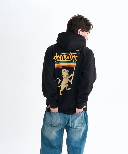 ELEMENT（エレメント）の「ELEMENT メンズ RASTAMAN HOOD パーカー 【2025年秋冬モデル】/エレメント裏起毛バックプリントプルオーバーパーカー・フーディー（パーカー・メンズ・ブラック/グリーン系その他/ホワイト系その他・X-LARGE/LARGE/MEDIUM）」の2枚目の写真