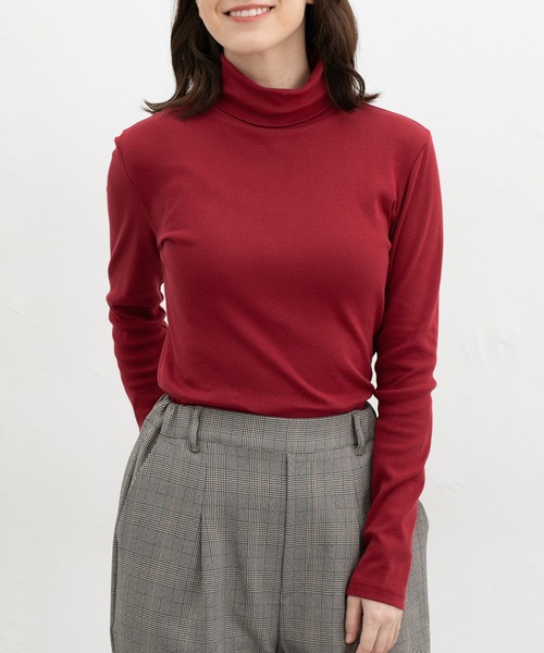Honeys(ハニーズ)の「フライスタートルネック(Tシャツ/カットソー・レディース・イエロー/ブルー/ボルドー/オレンジ/パープル/サックスブルー/ピンク・LL/L/M/S)」の13枚目の写真