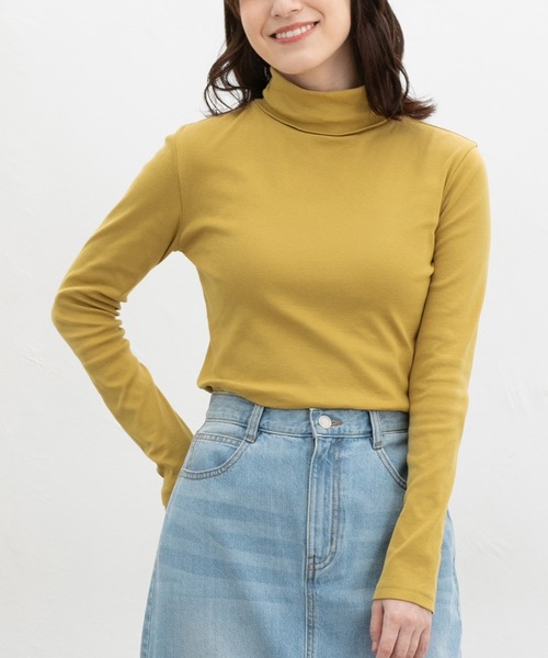 Honeys(ハニーズ)の「フライスタートルネック(Tシャツ/カットソー・レディース・イエロー/ブルー/ボルドー/オレンジ/パープル/サックスブルー/ピンク・LL/L/M/S)」の15枚目の写真