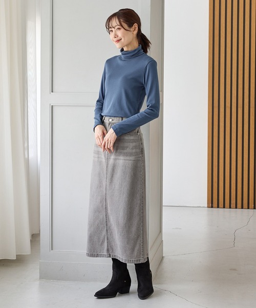 Honeys(ハニーズ)の「フライスタートルネック(Tシャツ/カットソー・レディース・イエロー/ブルー/ボルドー/オレンジ/パープル/サックスブルー/ピンク・LL/L/M/S)」の18枚目の写真