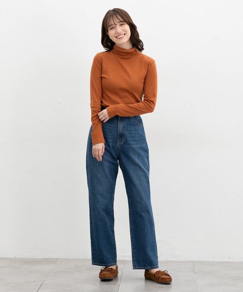 Honeys(ハニーズ)の「フライスタートルネック(Tシャツ/カットソー・レディース・イエロー/ブルー/ボルドー/オレンジ/パープル/サックスブルー/ピンク・LL/L/M/S)」の20枚目の写真