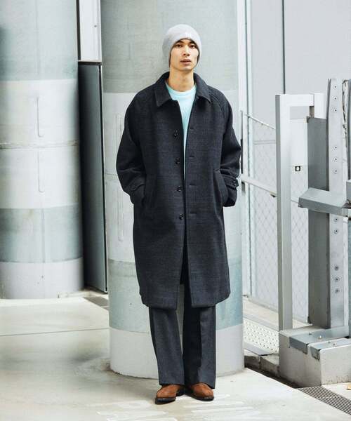 セール】スーパー140 ウールモッサ オーバー マック コート（ステン