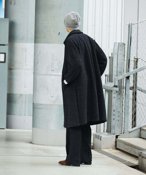 JOURNAL STANDARD(ジャーナルスタンダード)の「スーパー140 ウールモッサ オーバー マック コート(ステンカラーコート・メンズ・ブラック系その他/グレー/スミクロ/ネイビー・SMALL/MEDIUM/LARGE)」の8枚目の写真