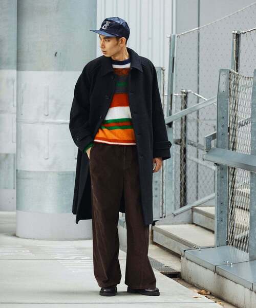 スーパー140 ウールモッサ オーバー マック コート（ステンカラー