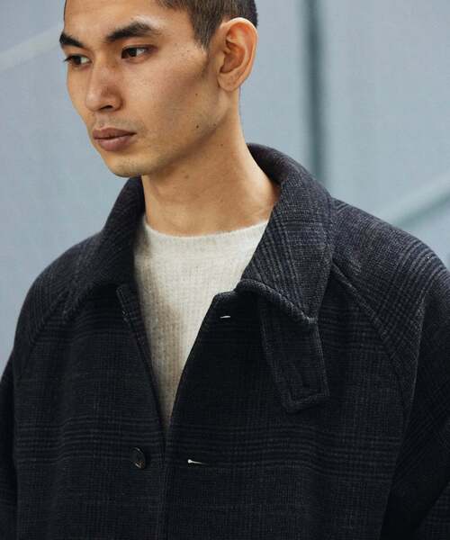 JOURNAL STANDARD(ジャーナルスタンダード)の「スーパー140 ウールモッサ オーバー マック コート(ステンカラーコート・メンズ・ブラック系その他/グレー/スミクロ/ネイビー・SMALL/MEDIUM/LARGE)」の13枚目の写真