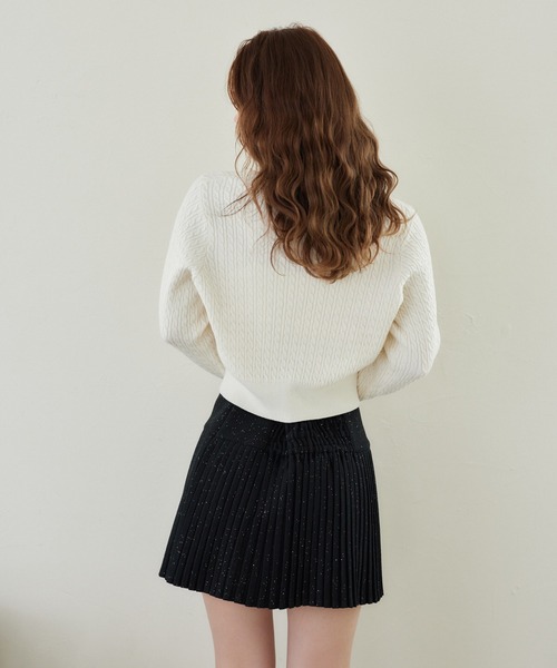 one after another NICE CLAUP(ワンアフターアナザーナイスクラップ)の「【S/Mサイズ展開】細プリーツラメスカート(スカート・レディース・チャコールグレー/ブラック/アイボリー・MEDIUM/SMALL)」の16枚目の写真