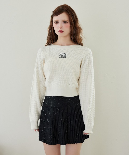 one after another NICE CLAUP(ワンアフターアナザーナイスクラップ)の「【S/Mサイズ展開】細プリーツラメスカート(スカート・レディース・チャコールグレー/ブラック/アイボリー・MEDIUM/SMALL)」の15枚目の写真