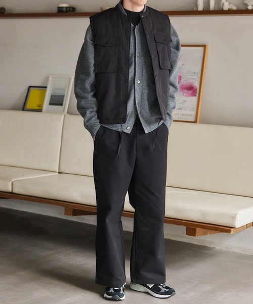 セール】【MAISON CLUB】Twill Wide Tuck Chino Trousers / ツイル