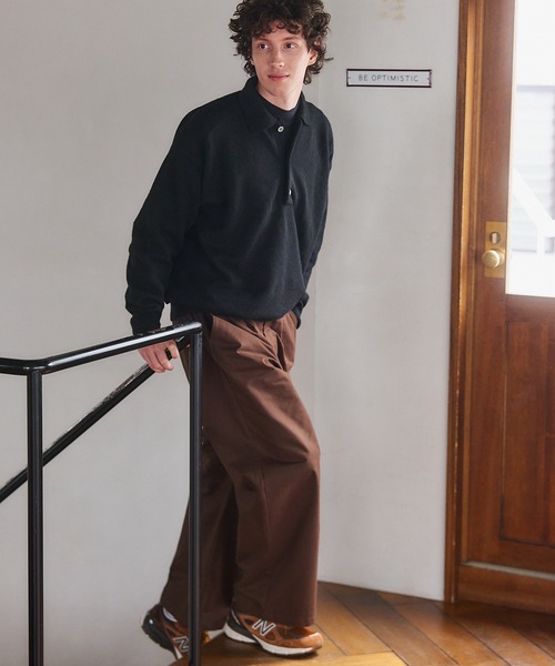 セール】【MAISON CLUB】Twill Wide Tuck Chino Trousers / ツイル
