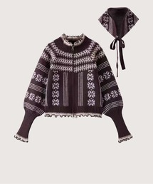 LA POMME petit（ラポミ・プチ）の「Jacquard Cardigan With Shawl（カーディガン/ボレロ）」