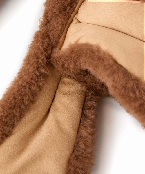 Casselini（キャセリーニ）の「Casselini(キャセリーニ)ムートン風リボンティペット（マフラー・レディース・チャコール/ブラウン・FREE）」の15枚目の写真